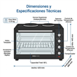 Horno Kanji Home KJH-HE600013600RAC 60 Litros 2000W Anafe Doble